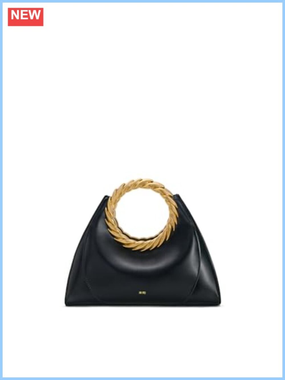 Vegan Leather Leaf Handle Sculpture Top-Handle Crossbody Bag